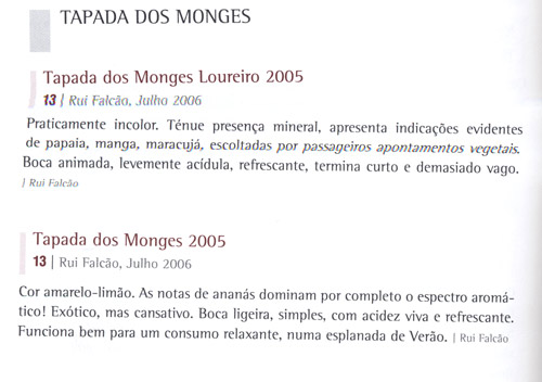 Guia de Vinhos 2007 - Tapada dos Monges